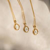 SSeeSY Laiton mode personnalisé plaqué or cuivre bijoux A-Z lettre initiale pendentif logo collier pour les femmes