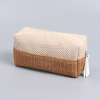 Trousse cosmétique en coton jute naturel organisateur de maquillage pochette de maquillage cosmétique en lin trousse de toilette en chanvre