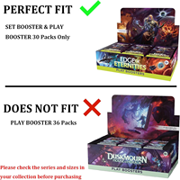 Boîte de rangement TCG en acrylique avec couvercle magnétique, résistance UV 99%, aimant puissant, lot de 30, pour présentoir de boosters de jeu