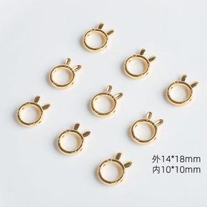 Zhubi metallo <span class=keywords><strong>perline</strong></span> cornici cavi testa <span class=keywords><strong>di</strong></span> coniglio cerchi distanziatori oro argento ciondoli in lega connettori <span class=keywords><strong>per</strong></span> fai da te bracciale gioielli - Product Image 3