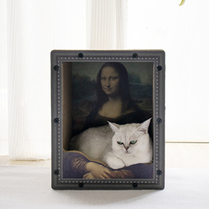 Hot Bán Mona Lisa Mèo Lớn Cây & Scratcher Mèo Sang Trọng Giường Với Hình Ảnh Biểu Tượng Mèo Gãi Nhà - Product Image 1