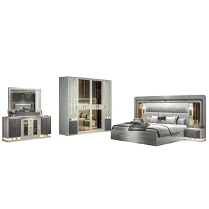 Ensemble de chambre à coucher moderne de luxe personnalisé en bois avec lit King/<span class=keywords><strong>Queen</strong></span> et rangement pour maison, hôtel, ferme, villa/appartement - Product Image 2