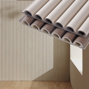 Innendekoration Moderne Wasserdichte WPC-Wandpaneele Halbkreisförmige Hohllamellen Gewellte Gitterplatten PVC Gebogene Platten für den Haushalt - Product Image 1