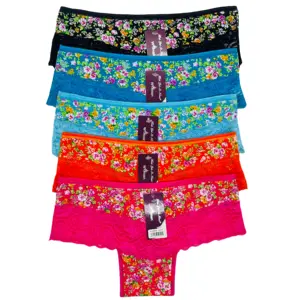 Culotte string multicolore en forme de T personnalisée OEM/ODM pour femmes, sous-vêtements sexy en coton et dentelle, prix de gros pour adultes