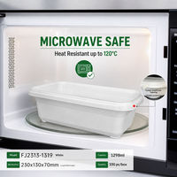 Boîte à lunch en plastique transparent avec couvercle, sans BPA, récipient alimentaire rectangulaire, boîte jetable pour repas à emporter