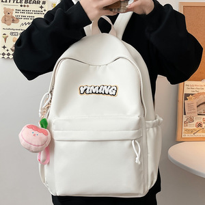 Yiming Red <b>Backpack</b> For School Girls <b>Lightweight</b> Large Capacity With Letter Design Spring 2024 - Product Image 3