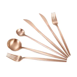 공장 도매 레스토랑 flatware,18/10 스테인레스 스틸 로즈 골드 매트 칼 세트