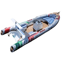 Bateau pneumatique de luxe en fibre de verre HAOHAI RIB760 certifié CE, 7,6 m, avec moteur hors-bord, capacité maximale de 13 personnes, 7 compartiments.