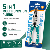 Pince à bec effilé multifonction pour électricien 9'' CR-V, outils à main pour travaux d'installation et de réparation électrique OEM