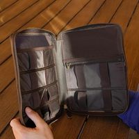 Bolsa Organizadora de Cables Electrónicos de Cuero PU Premium de Fábrica, Bolsa de Transporte de Tecnología para Viajes de Gran Capacidad con Múltiples Compartimentos