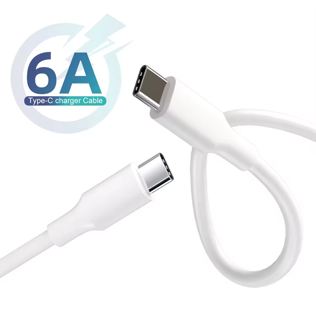 Wholesale 1M 3.3ft 6A Phone Charge  Cable Type C to Type C  Cable for iPhone HUAWEI OPPO Samsung Phone USB Wall Charger