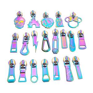 Tirador de cremallera Fabricante Hecho Extractor Diseños Logotipo de aleación de zinc personalizado Etiquetas deslizantes de cremallera en blanco para chaqueta - Product Image 2