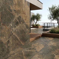 Dalles de pierre frittée mate DECHITON haute dureté 1200*2600*6mm, veinage brun fluide, luxe, antibactériennes, imperméables, pour la maison et le bureau