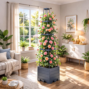 Jardinière surélevée <span class=keywords><strong>pour</strong></span> <span class=keywords><strong>tomates</strong></span> avec treillis, bac auto-arrosant <span class=keywords><strong>pour</strong></span> plantes grimpantes et légumes - Product Image 6