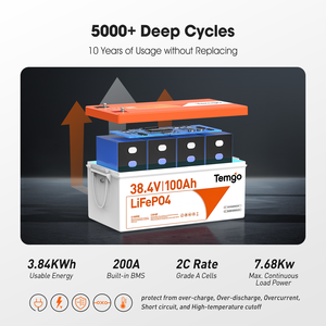 Lifepo4ゴルフカートバッテリー36v 48v 72v 100Ah LiFePO4バッテリーゴルフカートリチウムバッテリー液晶ディスプレイ充電器付き - Product Image 5