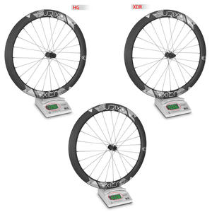 Set di Ruote Bici da Corsa RUJIXU 700C in Fibra di Carbonio per Freni a Disco Cerchio da 50mm Larghezza 28mm 24 Raggi Copertoncino/Tubeless Mozzo a Cricchetto 36T - Product Image 6