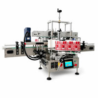Machine d'étiquetage automatique double face de table avec écran tactile et bande de maintien pour bouteilles de boissons, produits chimiques quotidiens et bois