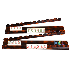 Règle de Mahjong Pliable Portable en Acrylique de Luxe Royal Saint, Style Chinois (Écaille de Tortue), pour 4 Joueurs, Écologique et Durable - Product Image 1