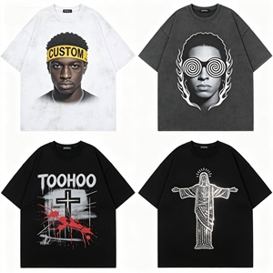 Fabricant OEM ODM, impression de logo personnalisé, t-shirt surdimensionné lourd, homme, unisexe, col rond, 100% coton, streetwear, vente en gros - Product Image 2