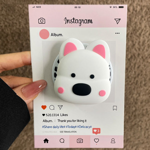 Soporte magnético universal para teléfono móvil con diseño de vaca, perro, cerdito, panda y oso de dibujos animados, con bolsa de aire 3D escalable, para escritorio. - Product Image 6