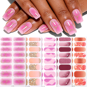 Pegatinas de Uñas Francesas Personalizadas, Ecológicas, No Tóxicas, con Acabado Brillante Plateado, Diseño de Danza del León con Purpurina Dorada, Sin UV - Product Image 4
