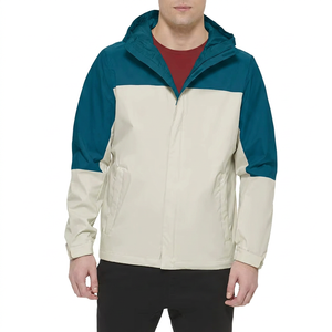 Veste coupe-vent respirante à capuche verte pour homme, décontractée, pour l'extérieur, col montant, en nylon/coton, fermeture éclair, poches, satin - Product Image 6