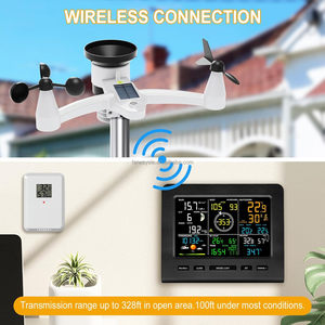 Station météo WiFi - Stations météo intelligentes sans fil 7-en-1 pour la maison intelligente avec <span class=keywords><strong>pluviomètre</strong></span> et mesure de la vitesse/direction du vent, prévisions météorologiques - Product Image 4
