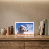 Cadre photo en acrylique flottant avec paillettes liquides 4x6 pouces, impression UV personnalisée, décoration de bureau, vente en gros, directement de l'usine