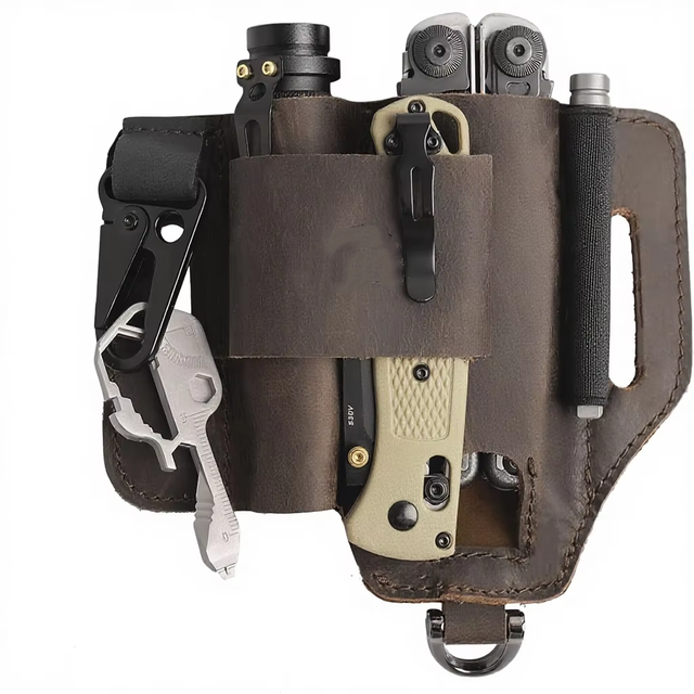 Leather Multitool Sheath,EDC Belt Organizer