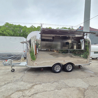 Remorque de restauration mobile en acier inoxydable pour pizzas, hamburgers, café, barbecue couvert