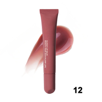 Baume à lèvres brillant végétalien à base d'huile minérale, traitement volumateur de lèvres au peptide, maquillage liquide transparent avec logo personnalisé, certifié MSDS