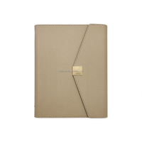 Hot Selling A5 Pebble PU Leder Buch Agenda Journal Budget Notizbuch Dreifach gefalteter Goldring Binder Planer