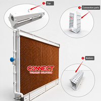 Élevage de volaille Poulet Poulet de chair Couche Plancher Ferme Cellulose Évaporatif Pad Air Miel Peigne Ventilation Refroidissement Mur Pad Refroidisseur