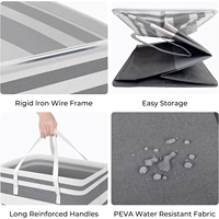 Panier à linge pliable en tissu Oxford imperméable CF avec poignée en aluminium pour buanderie et salle de bain