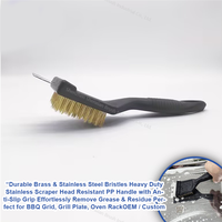 Brosse professionnelle de nettoyage de gril de 8 pouces avec des poils en acier inoxydable de grattoir intégrés