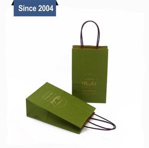 Custom Eco-Friendly Flat Fold Handle Shopping <b>Bag</b> Paper Kraft Folding Design for Food Supermarket Packing and Promotions - Product Image 5