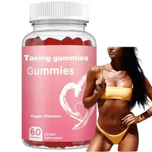 JULONG OEM özel etiket güneş/UV aktif Vegan bronzlaşma Gummies C vitamini çinko cilt kadınlar/adam tan gummies