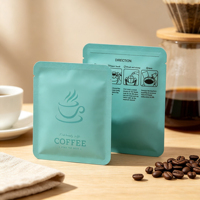 Sachets de café personnalisés avec logo, scellés sur 3 côtés, 28g 250g, en aluminium alimentaire, thermoscellables, imprimés en gravure mate, pochettes d'emballage plates