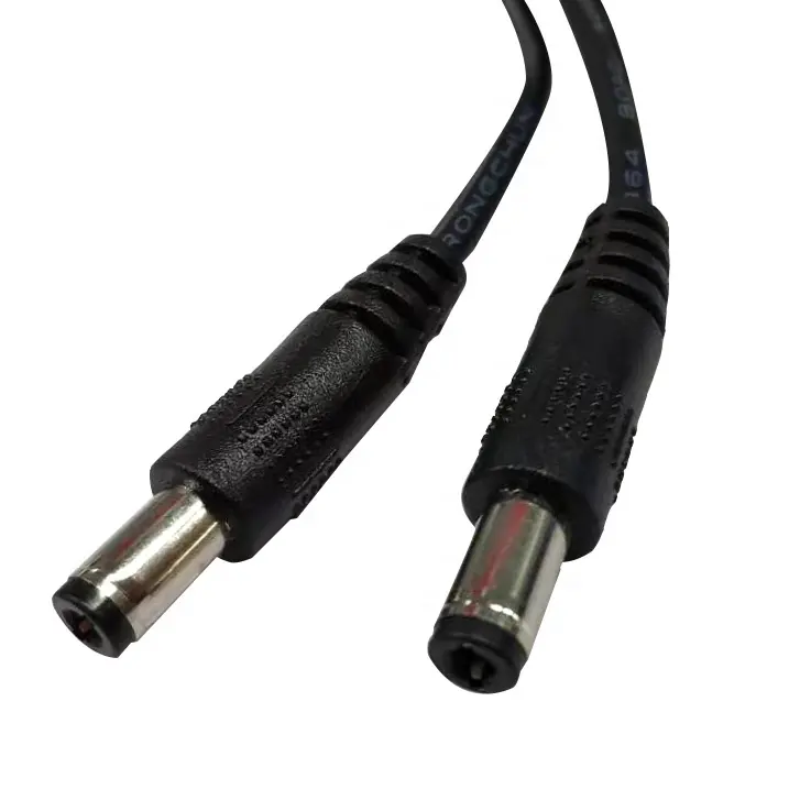 Индивидуальный провод постоянного тока 5,5*2,1 мм, никелированный кабель питания постоянного тока, от 1 розетки до 2 розетки, соединительный провод постоянного тока для монитора