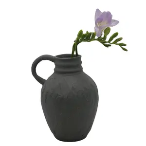 2024新しいデザインセラミック花瓶ハンドル磁器花瓶配置用