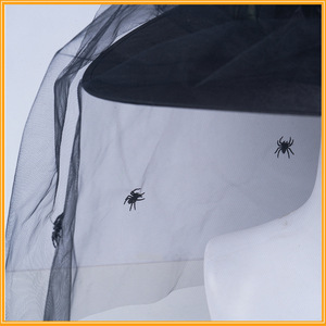 Chapeau de sorcière à <span class=keywords><strong>volants</strong></span> pour Halloween avec voile en plumes et motif araignée, accessoire de costume haut de gamme, modèle WSJTZ2/HZWKW (Chine, autre matériau) - Product Image 3