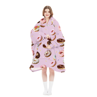 Nouveau design imprimé personnalisé 100% gâteau en polyester grandes manches portables femmes sweat à capuche surdimensionné couverture sweat-shirt