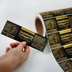 Labels Custom Waterproof Luxury Nutrition Facts Labels Sticker Roll Printing Pharmaceutical Food Supplement Bottle Packaging Labels