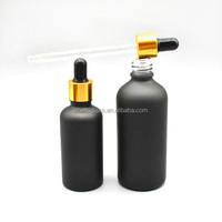 Cosmétiques 5ml 10ml 20ml 30ml 50ml 100ml compte-gouttes en verre noir flacon d'huile essentielle en Spray