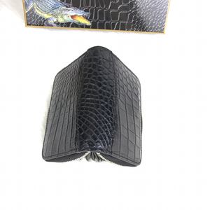 Porte-cartes pour homme en cuir de crocodile 100% authentique, portefeuille de luxe pour cartes, idéal pour un cadeau et un usage quotidien - Product Image 4