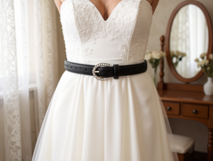 Women's 3.5cm Genuine Leather Diamond-Studded Pin Buckle Belt 110cm <b>Wedding</b> <b>Accessories</b> - Product Image 2