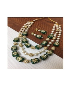 Luxury Pink Stone and Pearl Beaded Multi Layer <b>Necklace</b> Set for Women Elegant Bridal Wedding Jewelry <b>Statement</b> Choker <b>Necklace</b> - Product Image 1