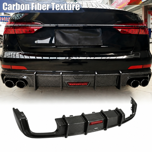 Diffuseur de pare-chocs arrière <span class=keywords><strong>sport</strong></span> noir brillant/texturé fibre de carbone avec éclairage pour <span class=keywords><strong>Audi</strong></span> A6 S6 C8 2019-2022 - Amélioration automobile - Product Image 2