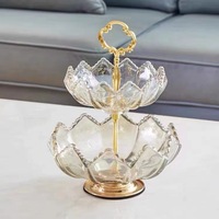 Modern luxe glazen fruitschaalset van 2, voedselveilig, gepolijst, voor thuisdecoratie en gebruik op de salontafel bij feestjes