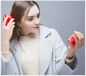 Personalizzato Forma del Labbro Districante Massaggio Del Cuoio Capelluto Spazzola di Capelli Pettine di Plastica Dei Capelli Con Il Make Up Specchio